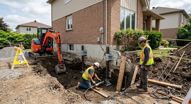 Our team working on Foundation Repair projects in Smithville, TN