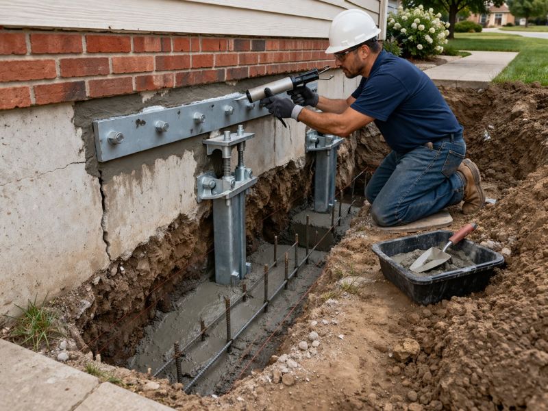 Sinking Foundation Repair in Woodbury, TN